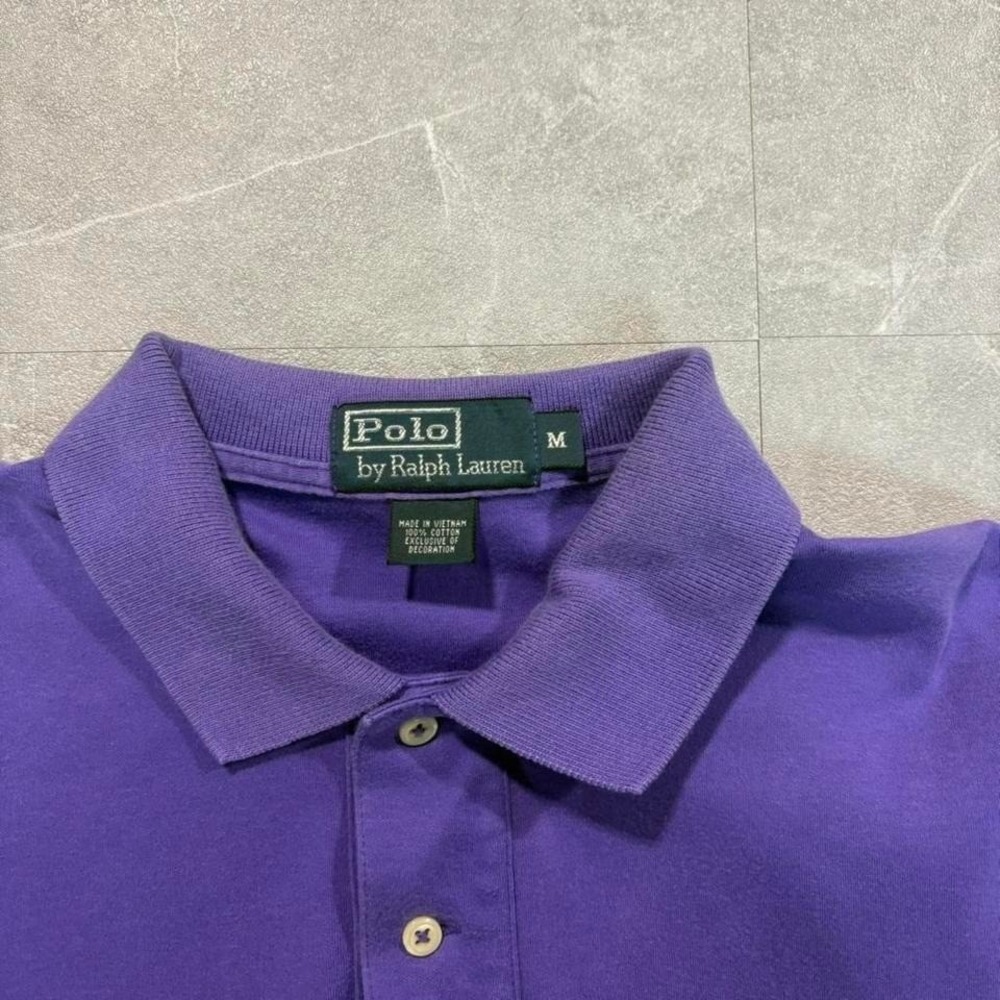 1990's Polo Ralph Lauren purple polo shirt Size M #preppy #classic - Picture 4 of 7